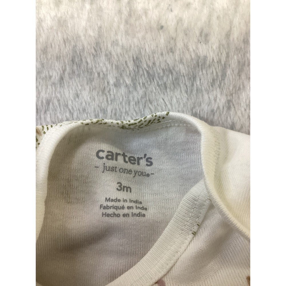 Carters Just One You Baby Girls 3M Long Sleeve Bodysuit 3-Pk Woodland Floral NEW - Picture 7 of 7
